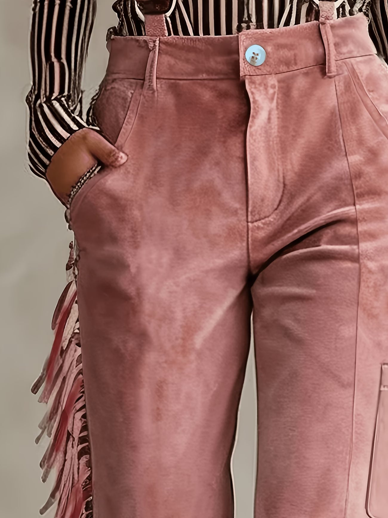 Pantalon à bretelles évasé